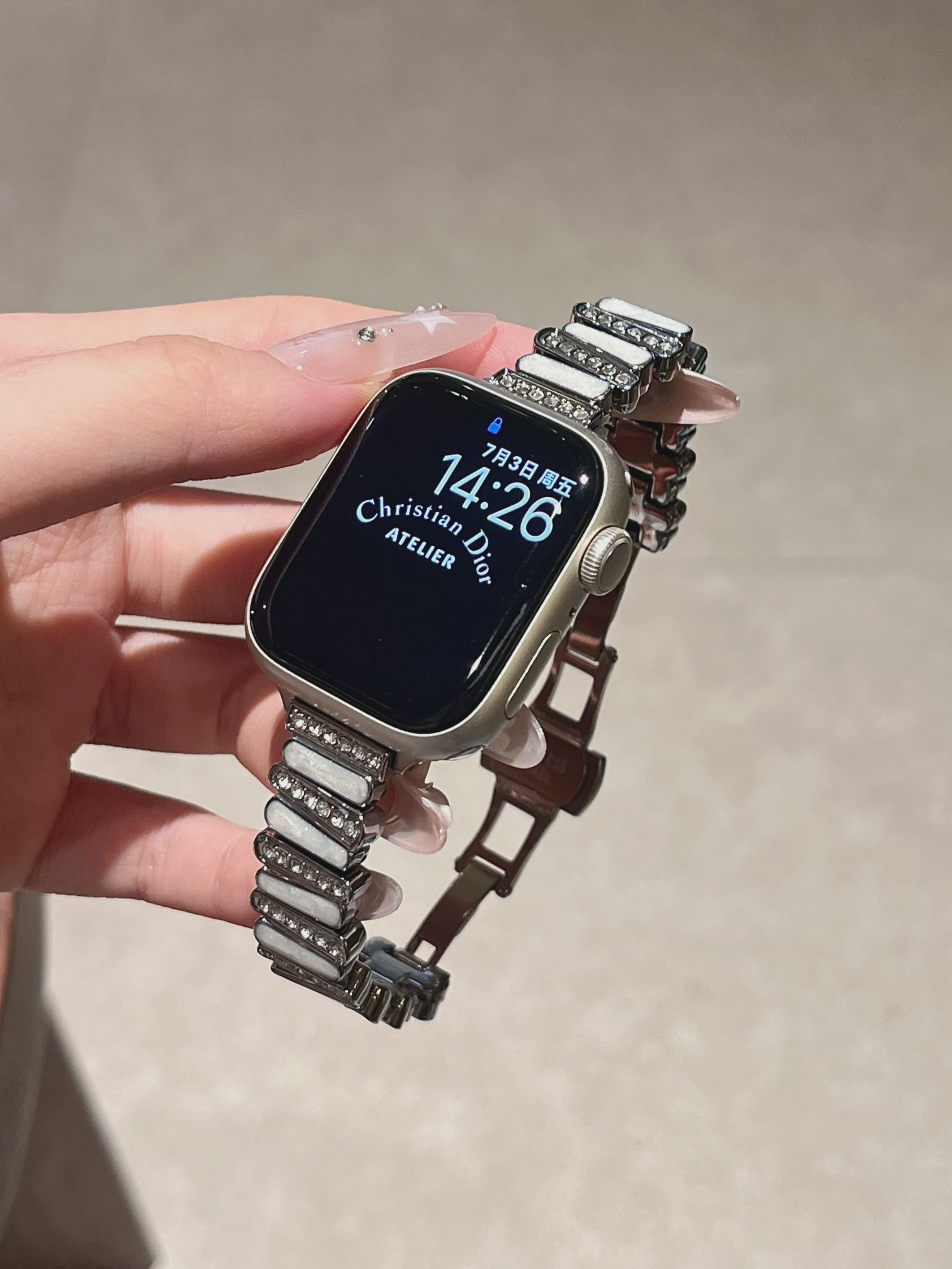 Mother of Pearl Crystal Watch Band