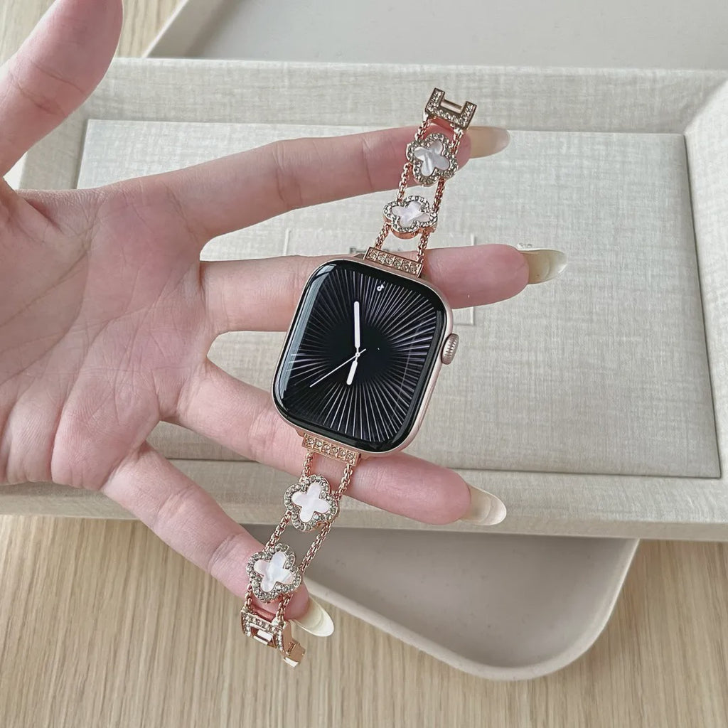 Mother of Pearl Clover Metal Band
