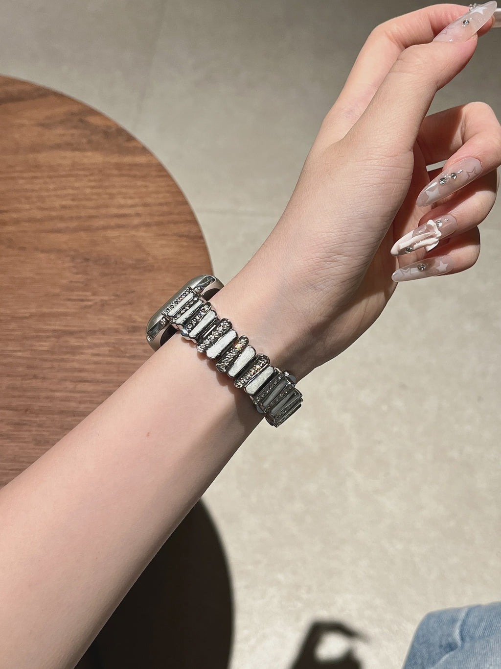 Mother of Pearl Crystal Watch Band