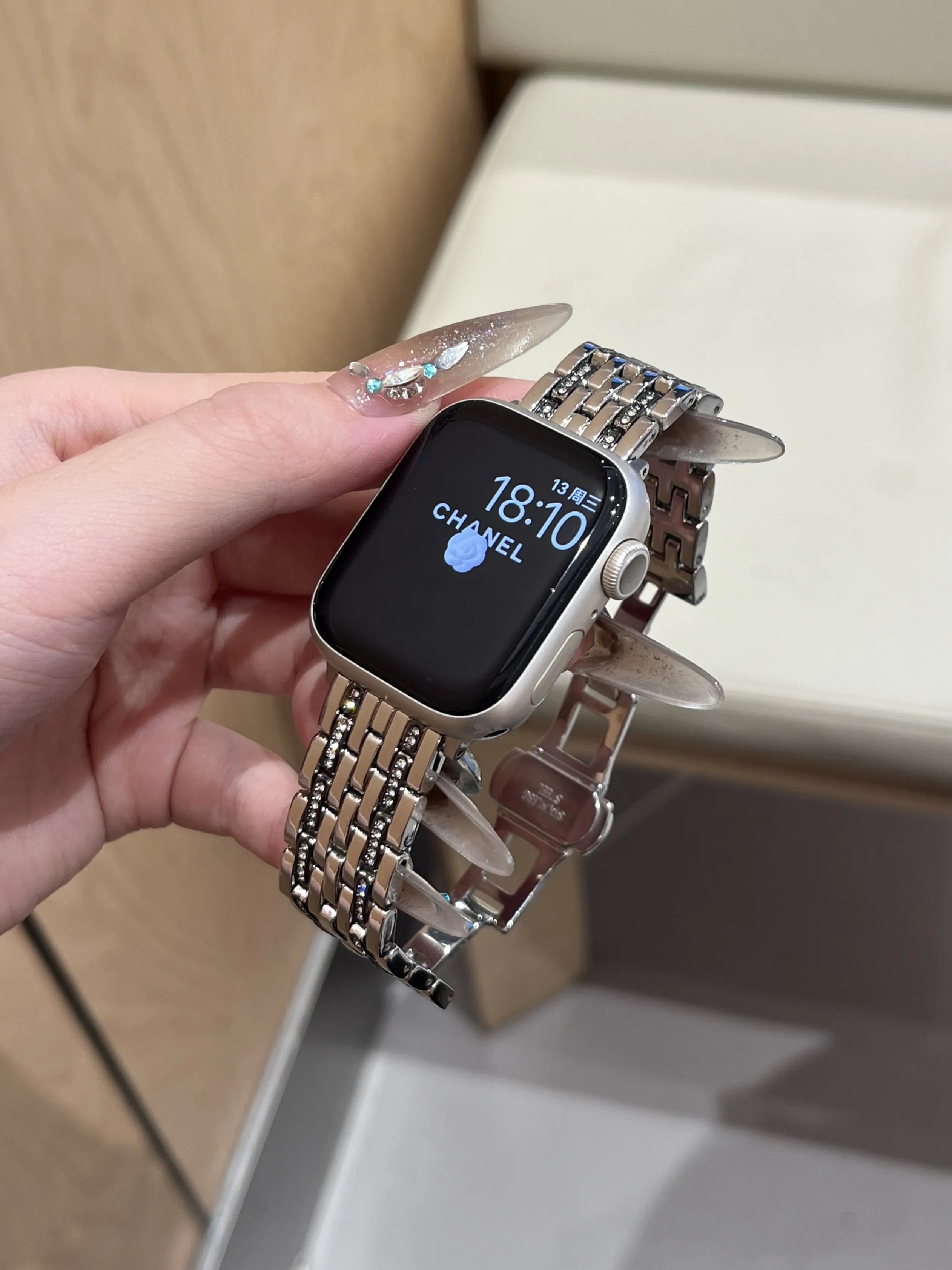 Double-Row Crystal Metal Strap for Apple Watch