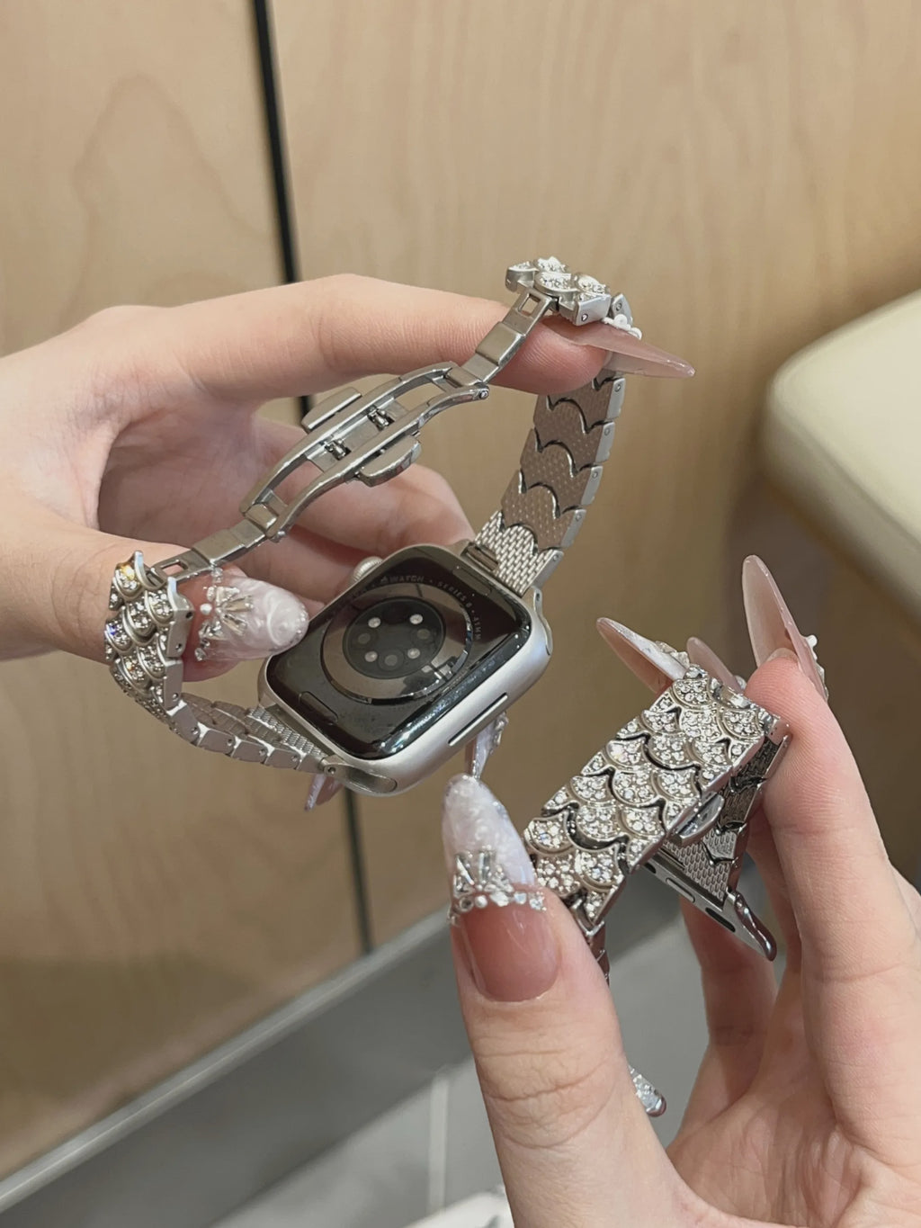 Shimmer Scale Stainless Steel Band