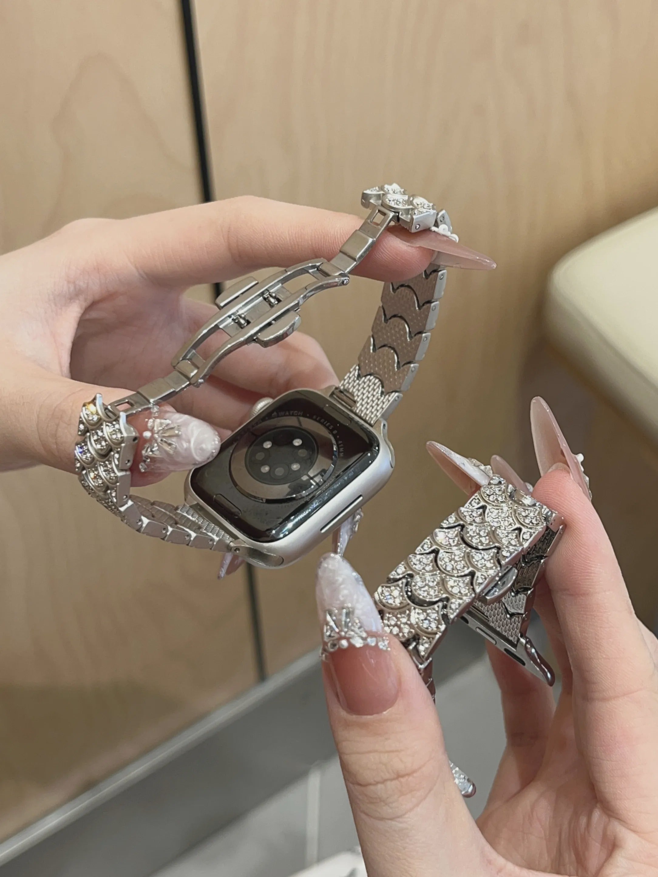 Shimmer Scale Stainless Steel Band
