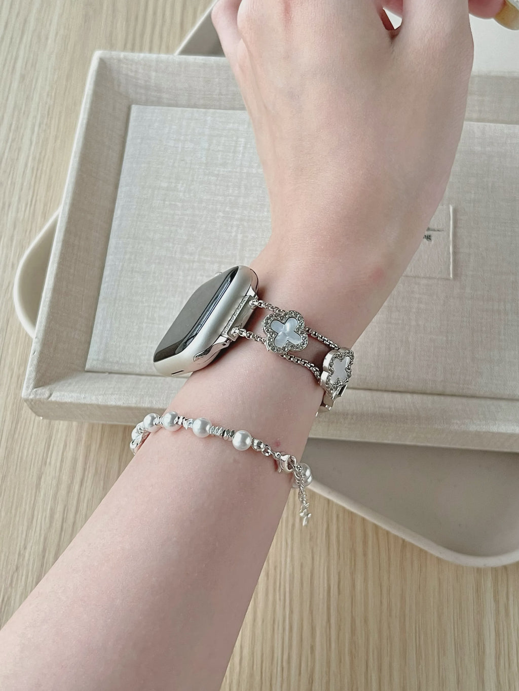 Mother of Pearl Clover Metal Band