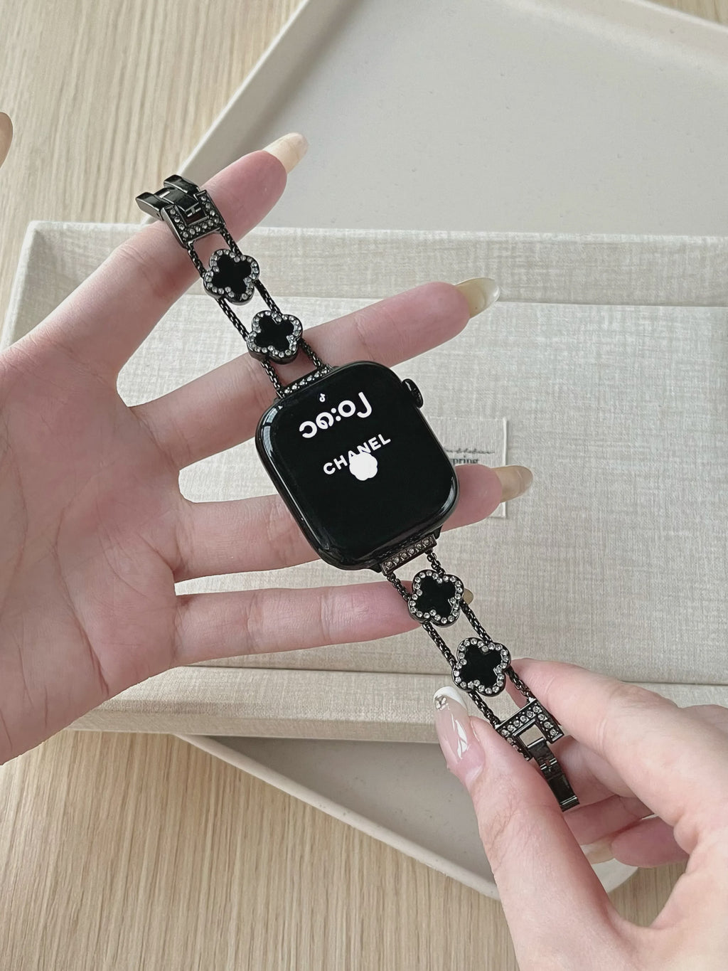 Mother of Pearl Clover Metal Band