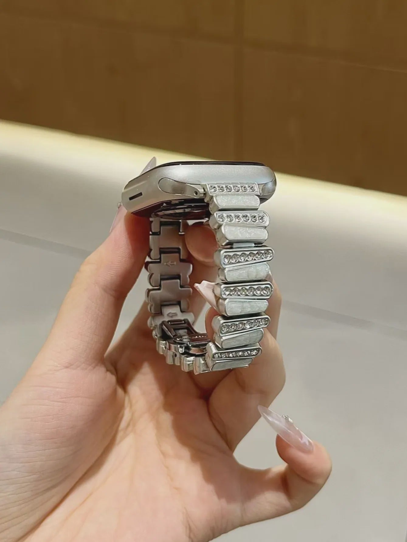 Mother of Pearl Crystal Watch Band