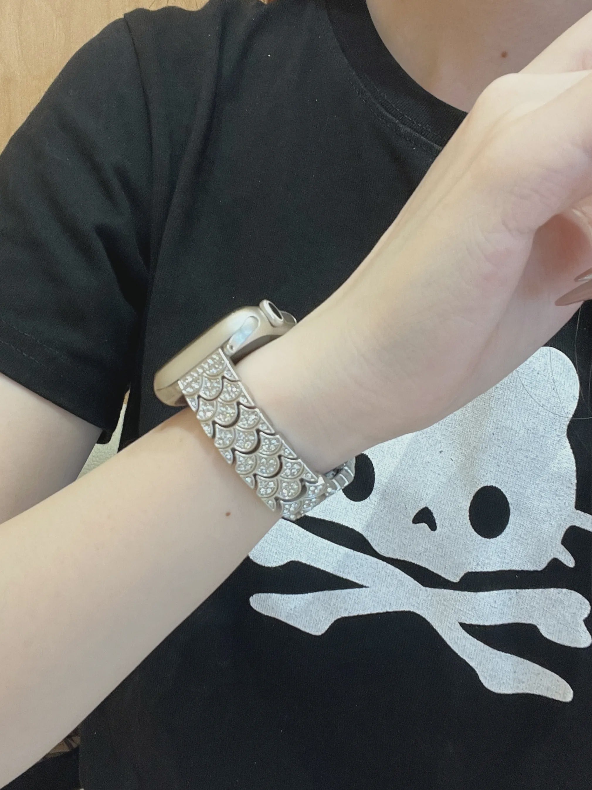 Shimmer Scale Stainless Steel Band
