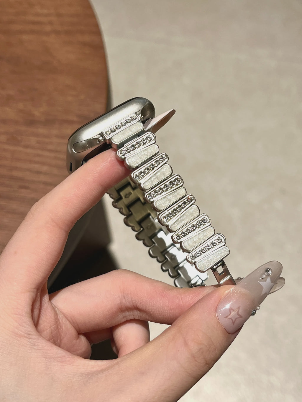 Mother of Pearl Crystal Watch Band